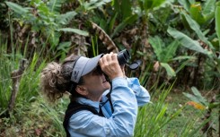 Participants in the Global Big Day spot birds at the reserve in San Jose de Los Altos, Venezuela 
