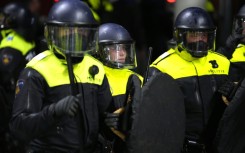 Dutch riot police were called into deal with the trouble at AZ Alkmaar 