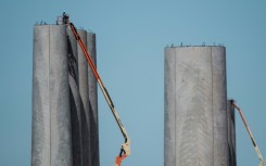 Wind turbines are assembled in Serra do Mel, in northeastern Brazil, in 2016