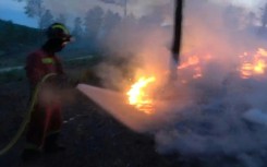 The wildfire in western Spain, which authorities blame on arson, has forced hundreds of locals to evacuate