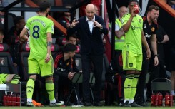 Urging his side on - Manchester United manager Erik ten Hag