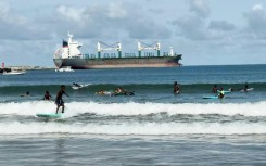 Nigerian surfers compete in Lagos' Tarkwa Bay