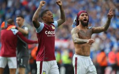Aston Villa celebrate qualifying for the Europa Conference League