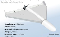 A Ukrainian handout on May 28 showing a fire following a massive Russian drone attack