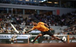 'Totally crazy': Gael Monfils plays a backhand return to Sebastian Baez 