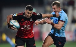 Canterbury Crusaders' centre David Havili (L) injured his hamstring in Saturday's home win over the Waratahs