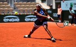 Easy slider: Coco Gauff plays a backhand return to Iga Swiatek