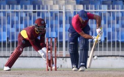 UAE's Asif Khan (R) has scored two ODI tons