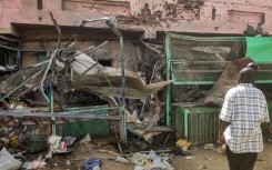A medical centre riddled with battle damage at the Souk Sitta (Market Six) in Khartoum's south on June 1, 2023