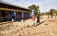 A classroom under construction at Sinamwenda primary school in Binga. Income from carbon credits was used to purchase material and pay for workers