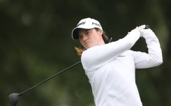 Leona Maguire of Ireland plays the 15th hole at Baltusrol on the way to the second-round lead in the Women's PGA Championship