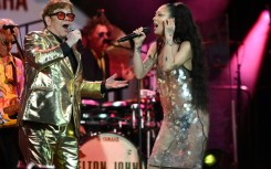 John shared the stage with Rina Sawayama for the duet 'Don't Go Breaking My Heart'