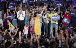Olivia Chow celebrates with supporters after being declared winner in the election for mayor of  Toronto
