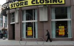 A store that closed in the aftermath of the Covid-19 pandemic in  San Francisco, California