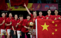 China players celebrate victory at the Asia Cup