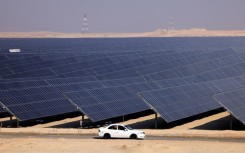 The Al Dhafra Solar Photovoltaic Independent Power Producer project, in the United Arab Emirates' capital Abu Dhabi, seen on January 31, 2023
