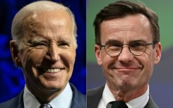 US President Joe Biden (L) will host Swedish Prime Minister Ulf Kristersson for talks on Sweden's NATO accession and the war in Ukraine, among other topics