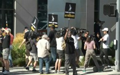 Hollywood actors picket outside Netflix headquarters in Los Angeles, California