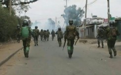 Tear gas fired during anti-government protests in Nairobi 