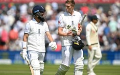 Unbeaten - England's Zak Crawley (C) and  Moeen Ali were both not out at lunch on the second day of the fourth Ashes Test at Old Trafford