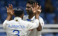 Let's celebrate: Ravichandran Ashwin celebrates the dismissal of Kraigg Brathwaite 