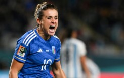 Cristiana Girelli celebrates after scoring Italy's winner against Argentina