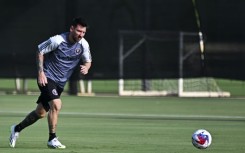 Lionel Messi trains with Inter Miami ahead of his team's Leagues Cup clash with Atlanta on Tuesday