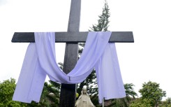 File: A cross outside a church. AFP/Lakruwan Wanniarachchi