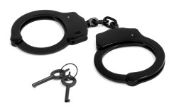 File image of black handcuffs