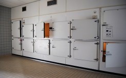 File: A morgue in an abandoned hospital. Wikimedia Commons/P.J.L Laurens