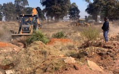 Police closing the entrances to disused mines in Riverlea.