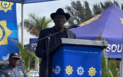 Police Minister Bheki Cele. Twitter/Lirandzu Themba