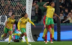 Jamaica defender Allyson Swaby celebrates scoring her goal
