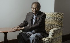 Prince Mangosuthu Buthelezi, traditional Prime Minister of the Zulu Nation, poses for a portrait in Durban. AFP/Marco Longari