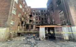 The remains of the building in the Joburg CBD. eNCA/Heidi Giokos