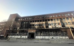 The building that was gutted in the fire. eNCA/Heidi Giokos