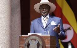 File: Ugandan President Yoweri Museveni speaks during a press conference. AFP/Guillem Sartorio