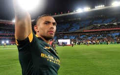 Bryan Habana of South Africa waves to the crowd after during the 2016 Castle Lager Rugby Championship game between South Africa and Australia at Loftus Versveld, Pretoria on 1 October 2016 