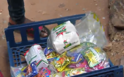 Some of the food that was confiscated at a spaza shop. 