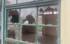 Broken windows at a school. eNCA
