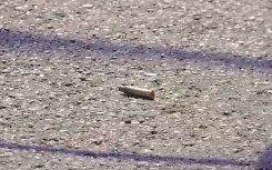 A shell casing at the scene of the Rustenburg shooting.