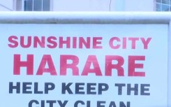 A sign urging residents to keep Harare clean.