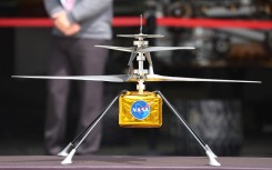 A full scale model of the NASA Mars Helicopter, Ingenuity. AFP/Mario Tama/Getty Images