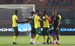 South African players celebrate. AFP/Fadel Senna