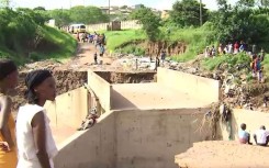 A bridge that was washed away in Zwelisha, Durban.