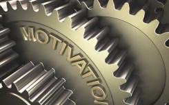 Gears with the word 'motivation', computer illustration. 