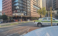 The crime scene in Braamfontein. eNCA/Bafedile Moerane