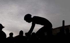 File: A Cyclist on his bike.