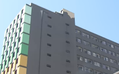 The students were allegedly placed in a building in town.