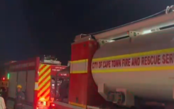 Firefighters on the scene of the blaze at the Joe Slovo informal settlement. Supplied